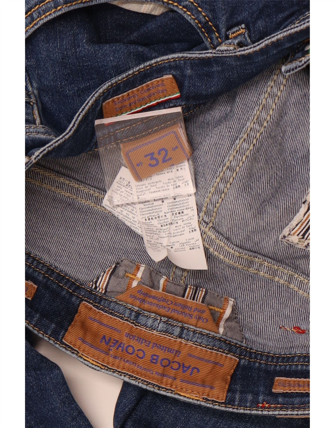 JACOB COHEN Womens Slim Jeans W32 L29 Navy Blue Cotton