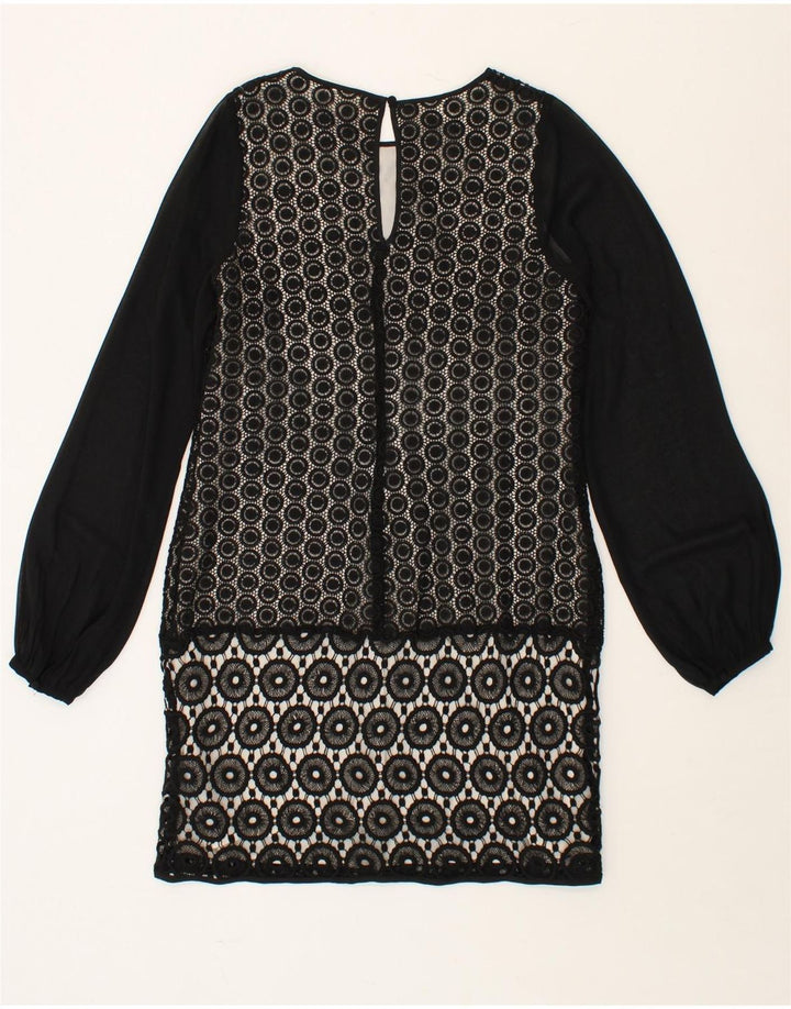 COAST Womens Abstract Pattern Long Sleeve Shift Dress UK 12 Medium Black Vintage Coast and Second-Hand Coast from Messina Hembry 