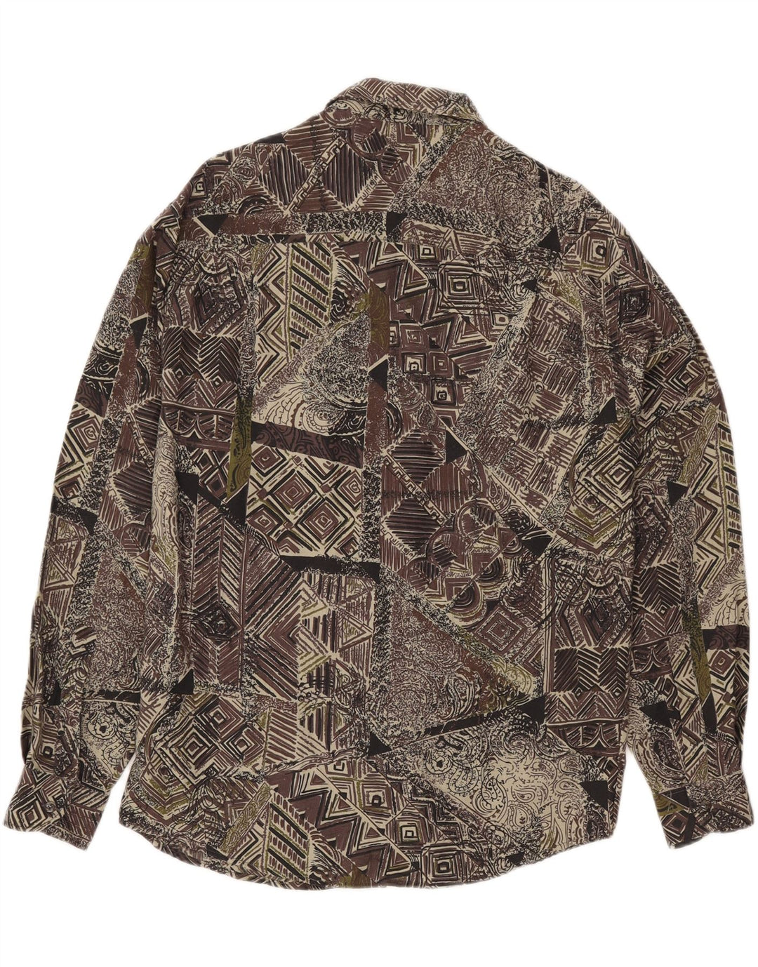 Azzurra Mens Abstract Pattern Shirt Large Green Viscose