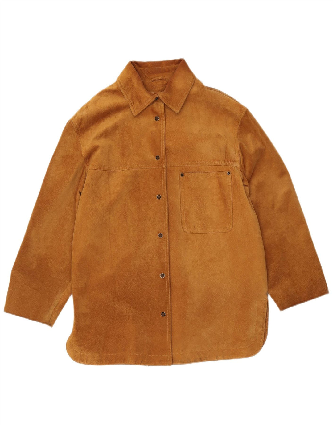 VINTAGE Womens Suede Jacket IT 42 Medium Beige Leather