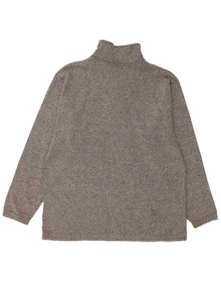 CHAMPION Mens Zip Neck Jumper Sweater Medium Grey