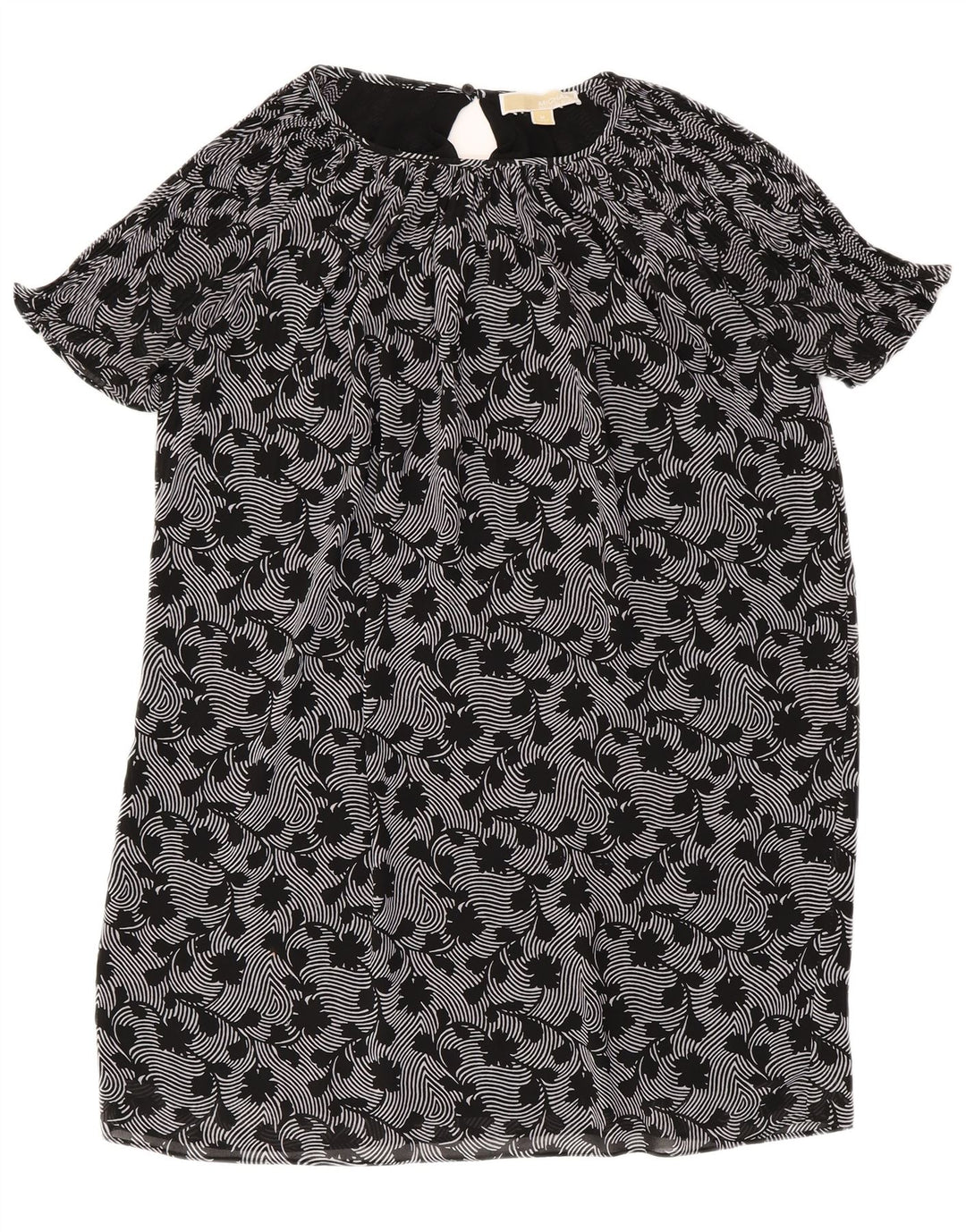 MICHAEL KORS Womens Oversized Shift Dress UK 14 Medium Black Floral