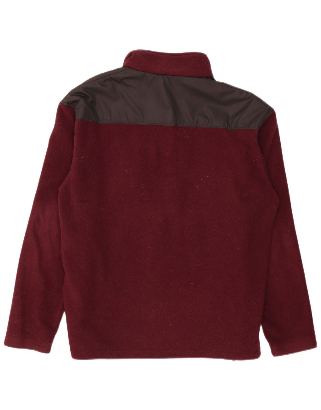 REEBOK Mens Fleece Jacket UK 42 XL Burgundy Colourblock Polyester