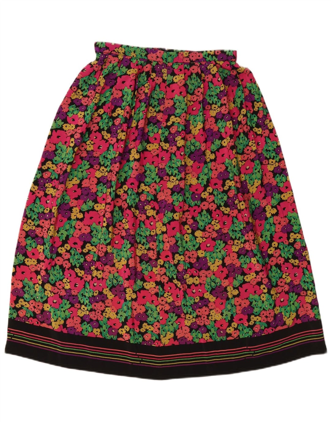VINTAGE Womens Pleated Skirt W26 Small Multicoloured Floral