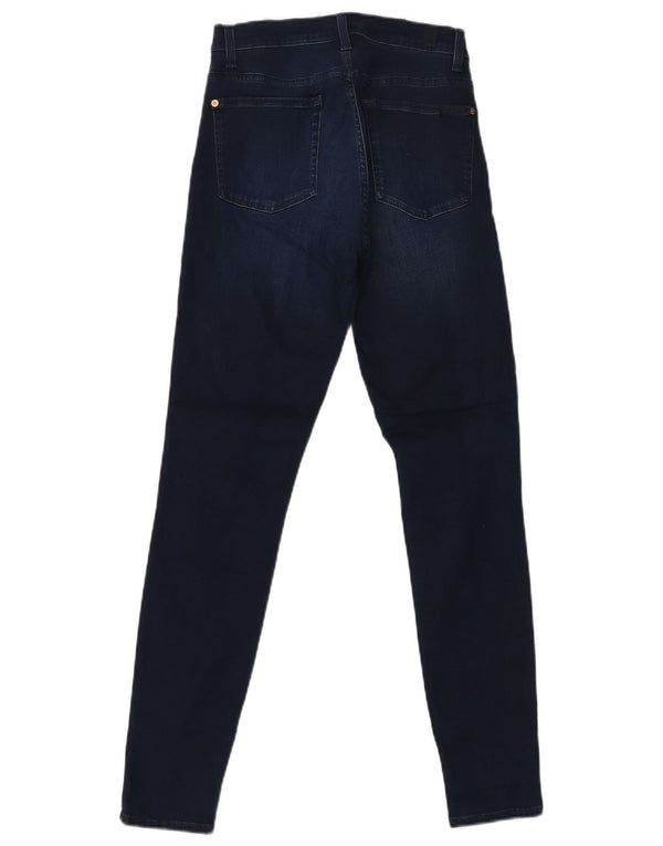 7 For All Mankind Womens Skinny Jeans W28 L30 Navy Blue Modal
