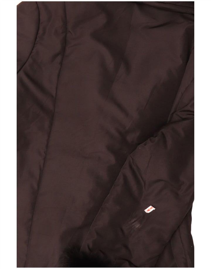 Luisa Spagnoli Womens Oversized Padded Jacket UK 10 Small Brown Polyester