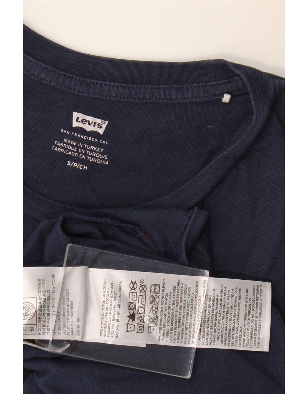 LEVI'S Mens Graphic T-Shirt Top Small Navy Blue
