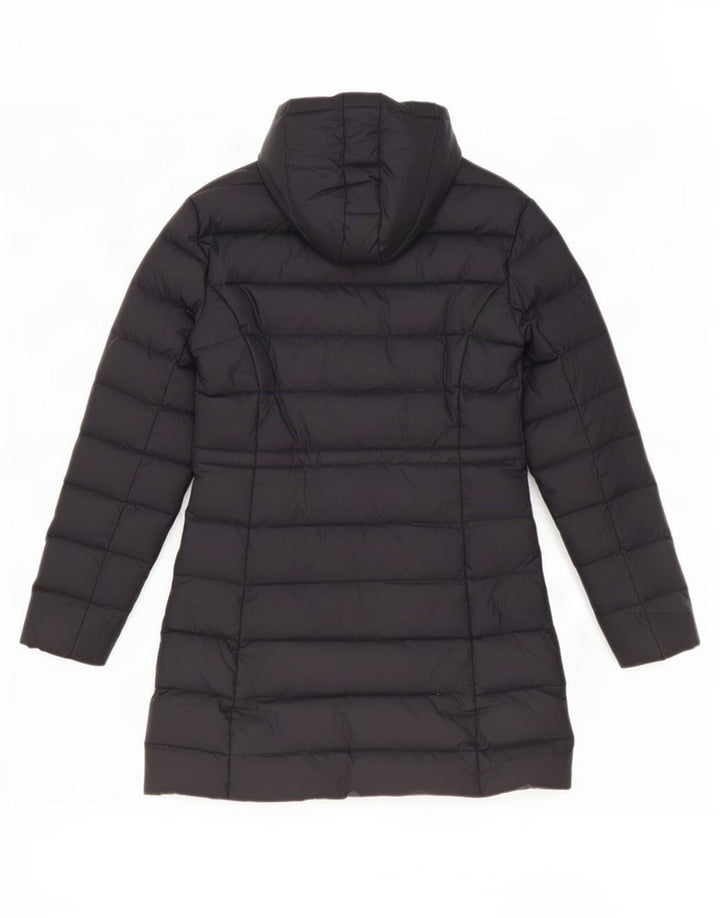 Benetton Womens Hooded Padded Coat IT 44 Medium Black Polyester