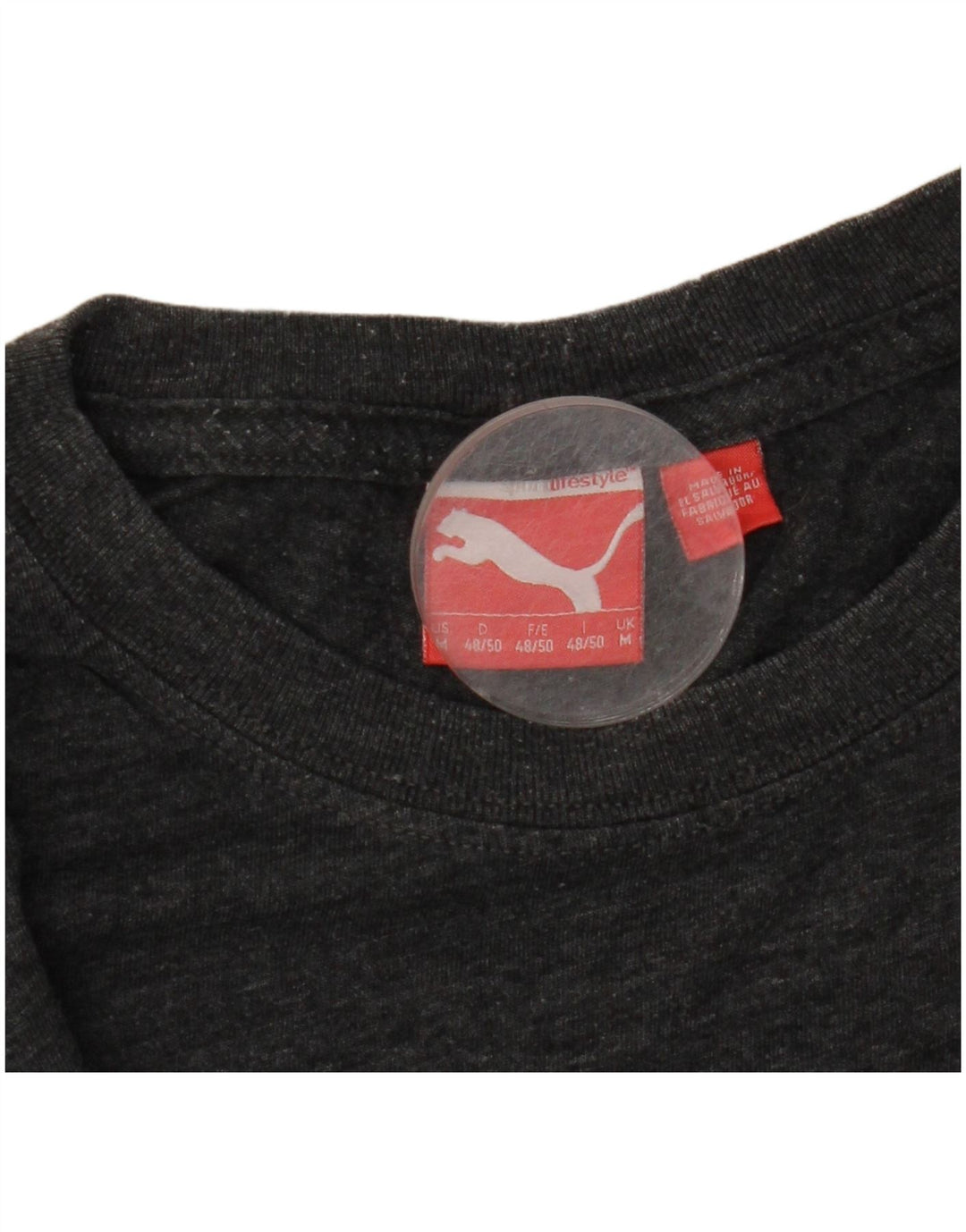 PUMA Mens Graphic T-Shirt Top Medium Grey Flecked