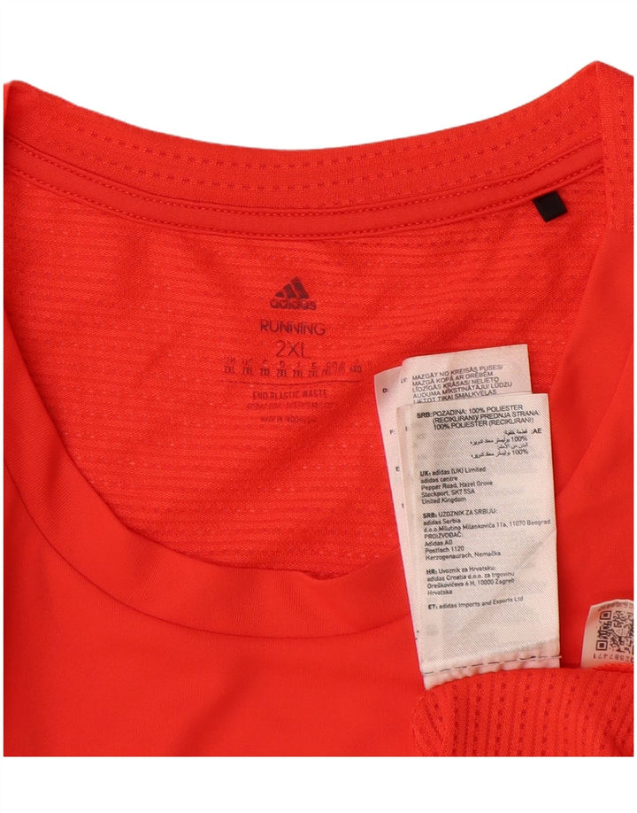 ADIDAS Mens T-Shirt Top 2XL Orange Polyester