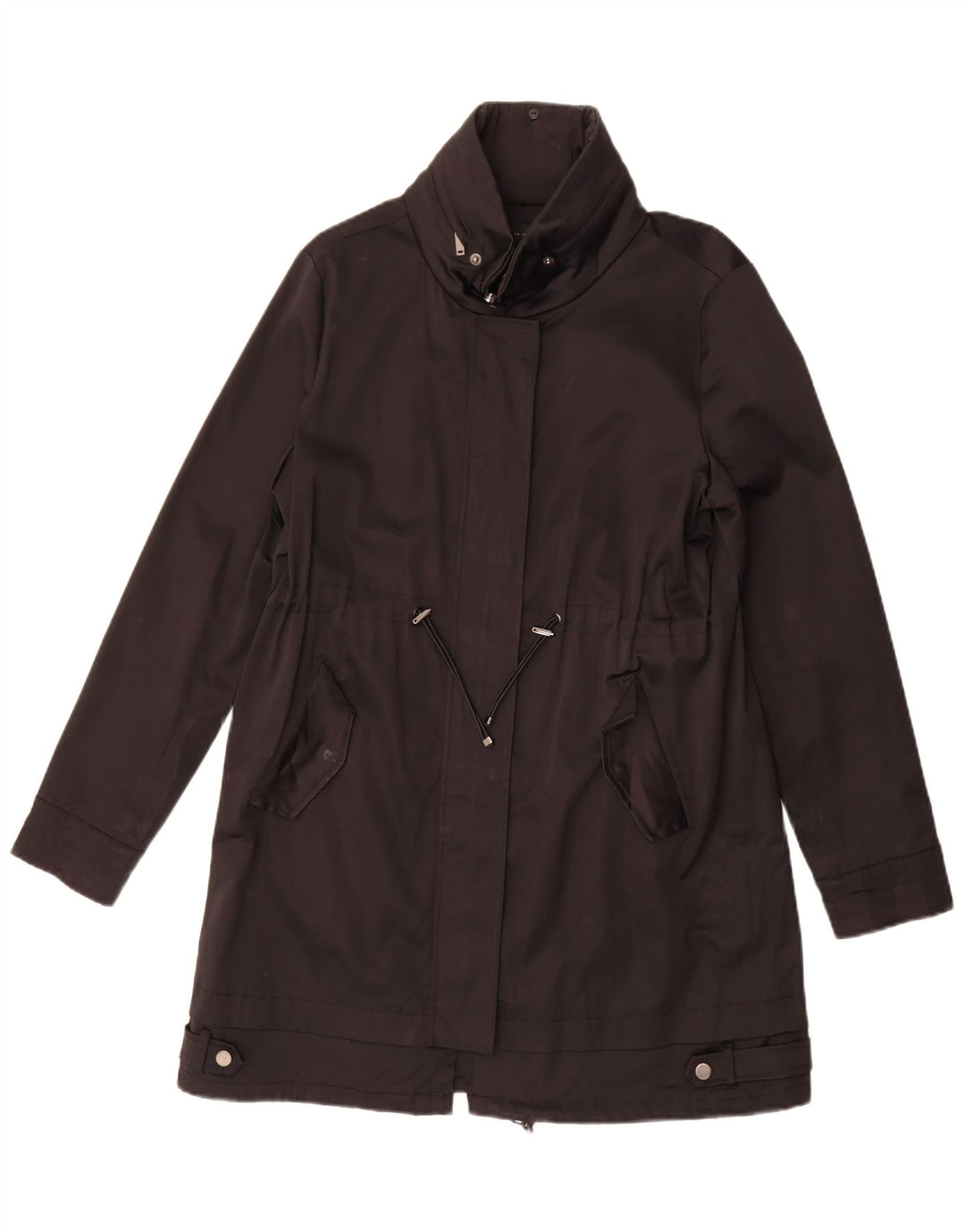 Zara Womens Hooded Parka Jacket UK 14 Medium Black