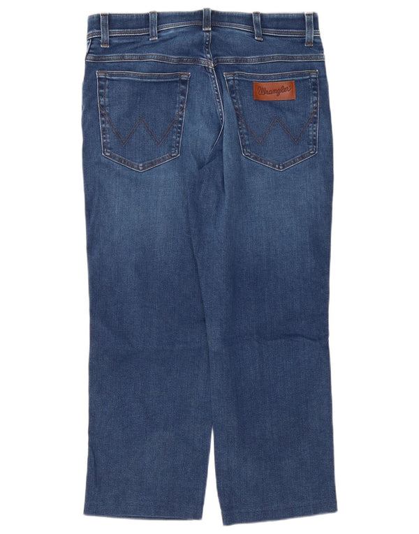 Wrangler Mens Texas Straight Jeans W34 L26 Blue Cotton