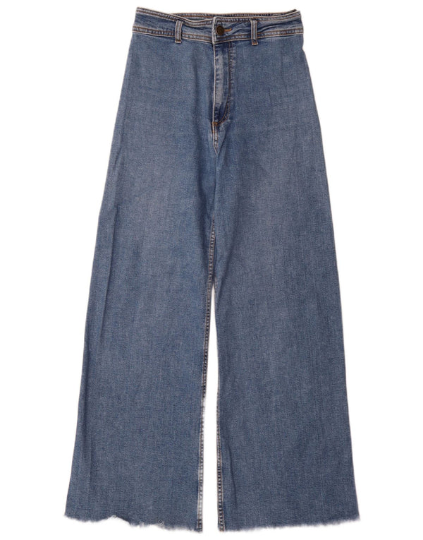 Zara Womens High Waist Wide Leg Jeans EU 38 Small W28 L30 Blue Cotton