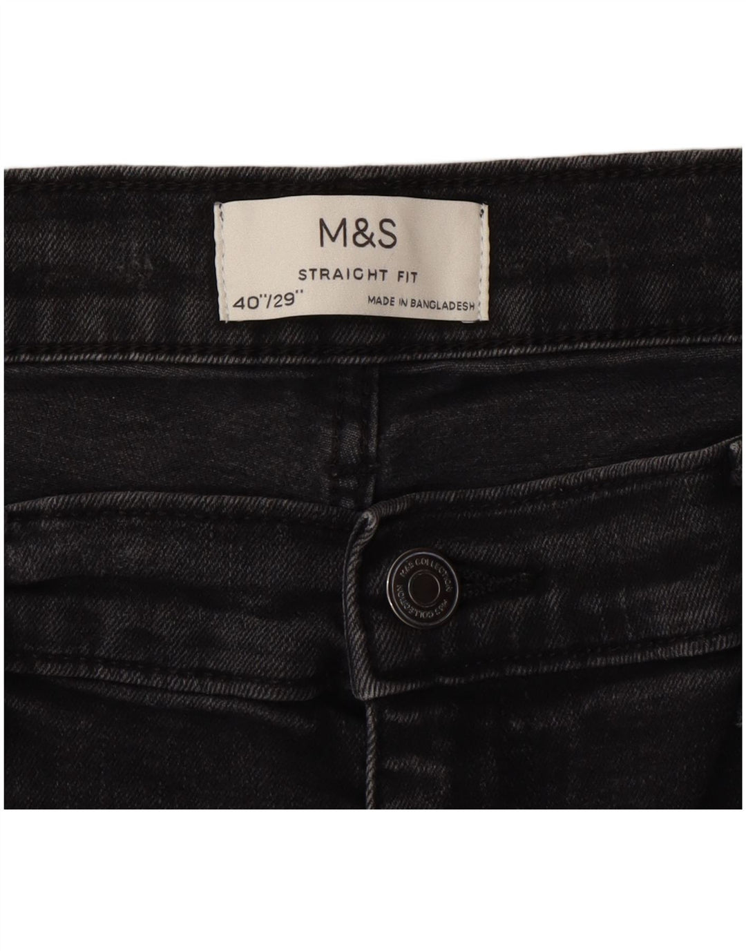 Marks & Spencer Mens Straight Jeans W40 L29 Grey Cotton