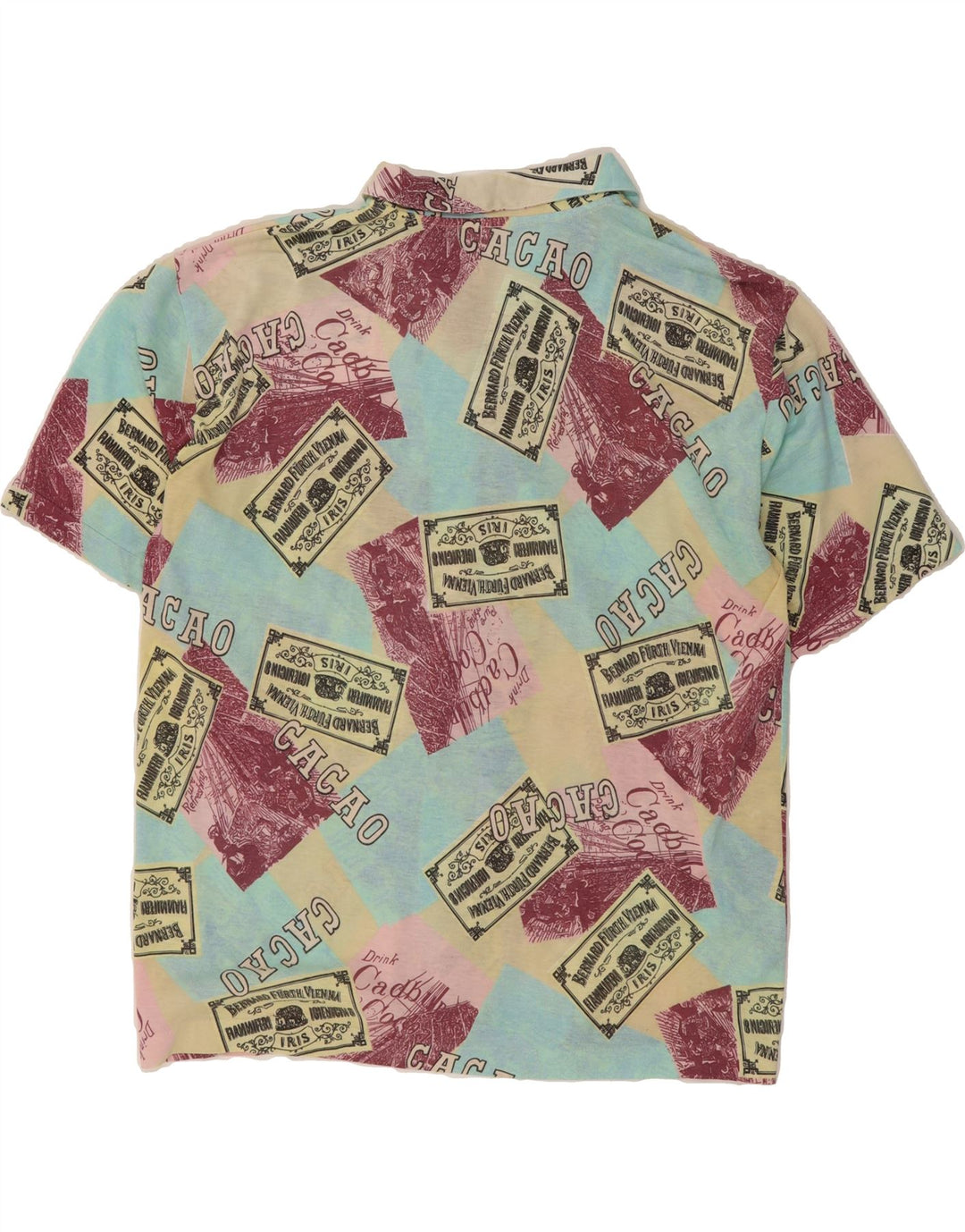 CACAO Mens Abstract Pattern Short Sleeve Shirt Large Green Vintage Cacao and Second-Hand Cacao from Messina Hembry 