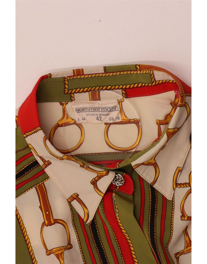 Sommermann Womens Abstract Pattern Shirt Blouse UK 16 Large Multicoloured