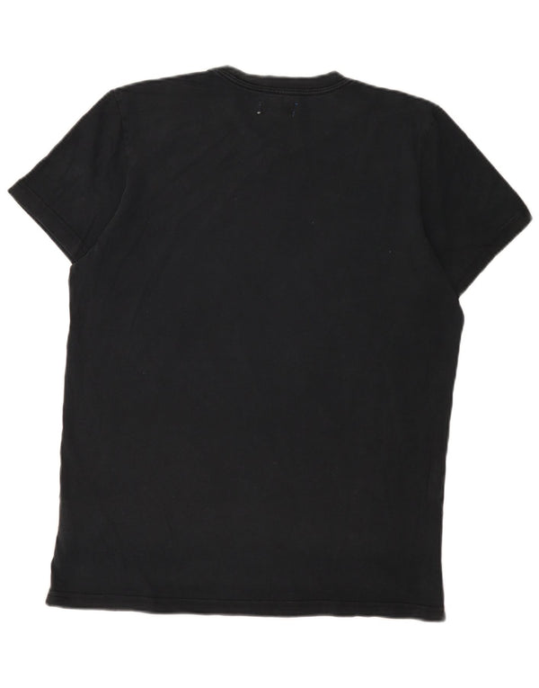 Adidas Mens Graphic T-Shirt Top Medium Black Cotton