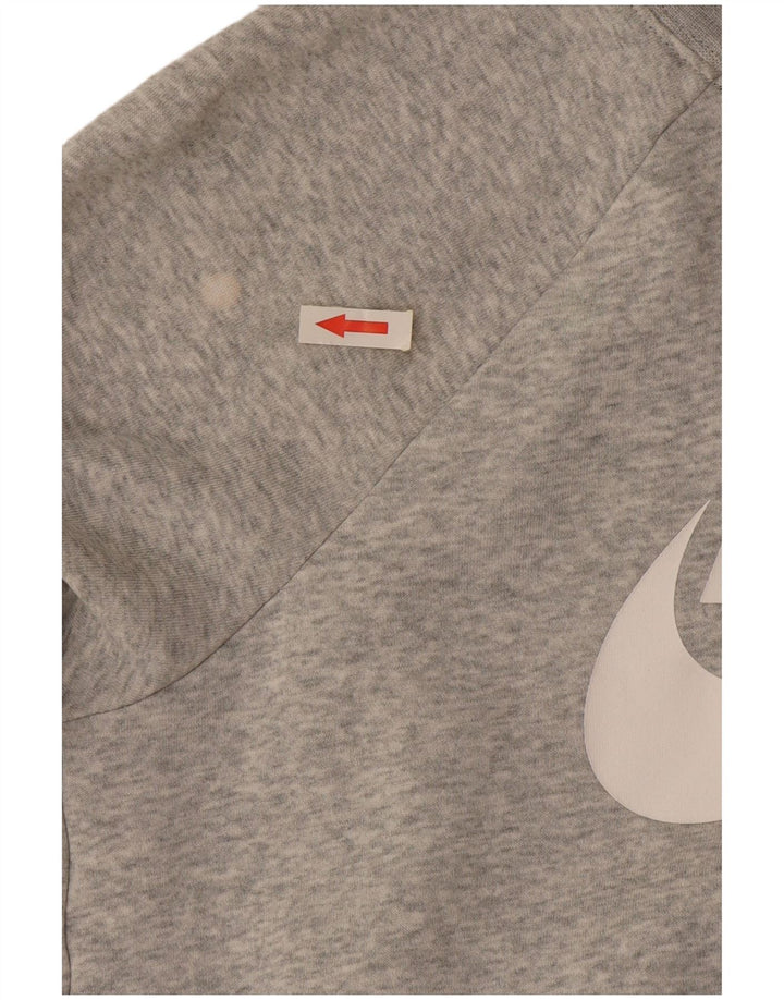 Nike Womens Graphic Oversized Sweatshirt Jumper UK 10 Small Grey Cotton
