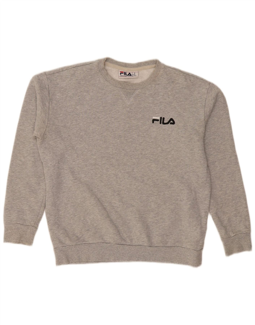 FILA Mens Loose Fit Sweatshirt Jumper XS Grey Cotton