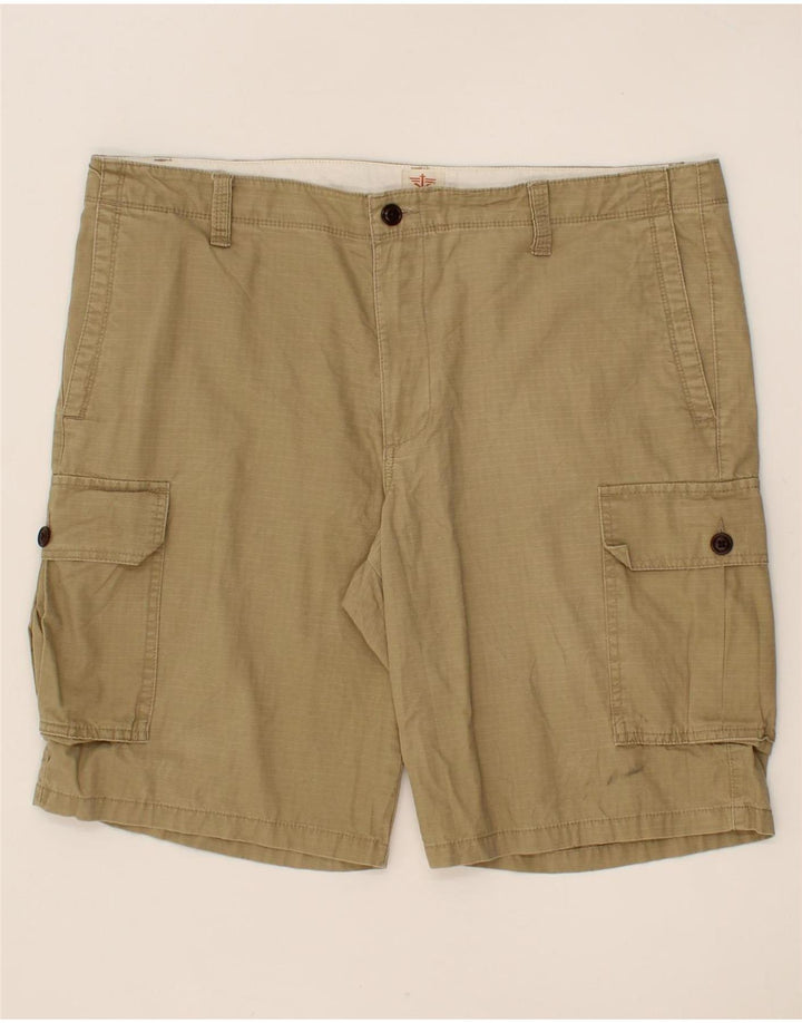 DOCKERS Mens Cargo Shorts W38 XL Beige Check Cotton Vintage Dockers and Second-Hand Dockers from Messina Hembry 