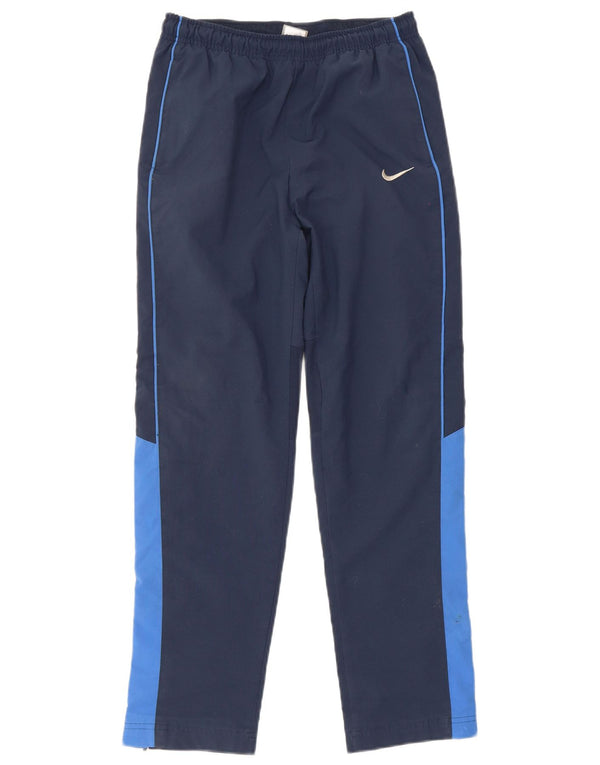 Nike Boys Tracksuit Trousers 12-13 Years Large Navy Blue Colourblock