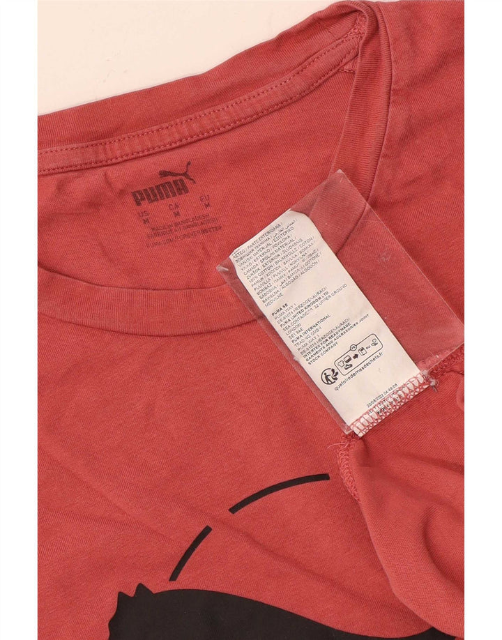 Puma Mens Graphic T-Shirt Top Medium Red Cotton