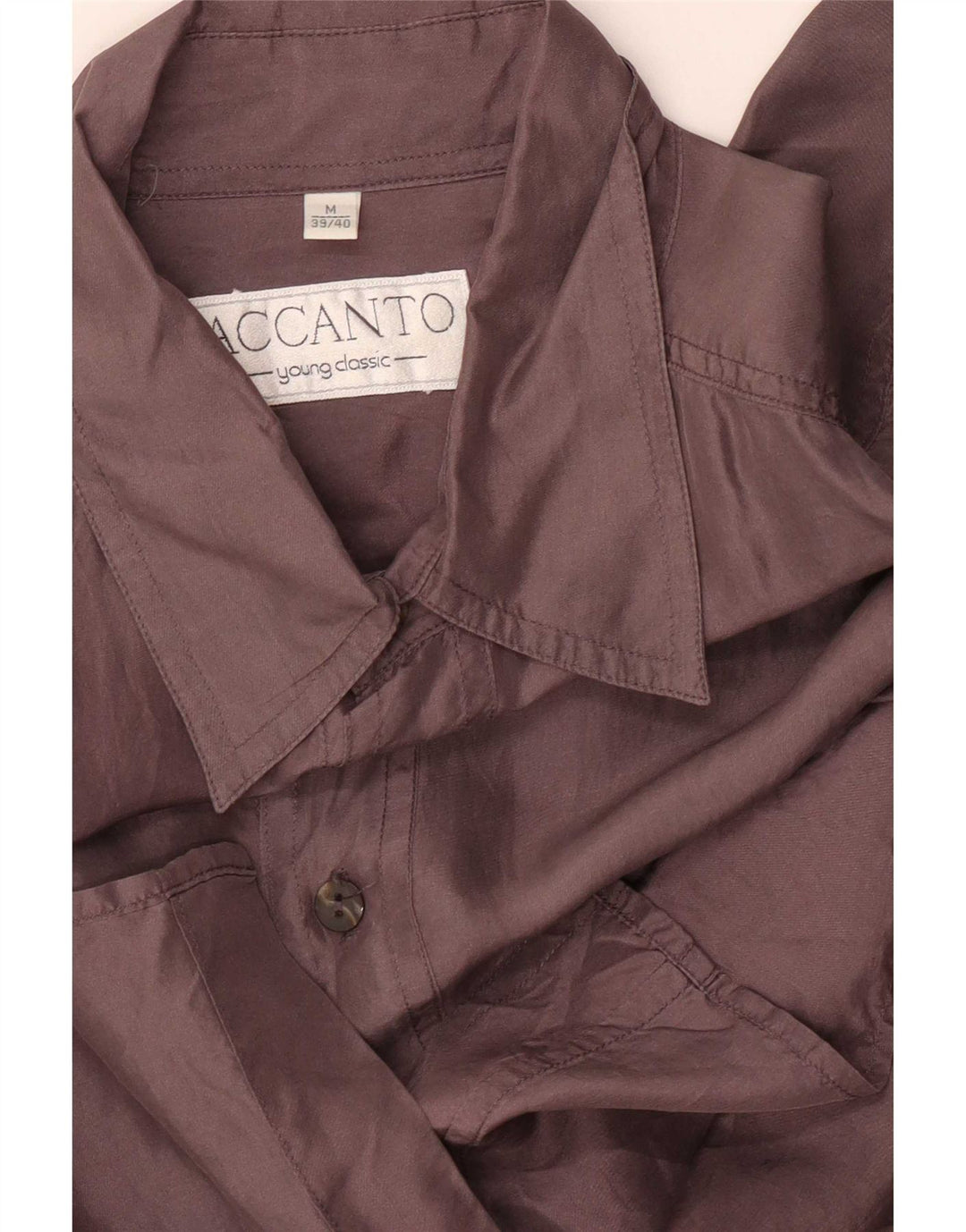 Accanto Mens Short Sleeve Shirt Size 39/40 Medium Grey