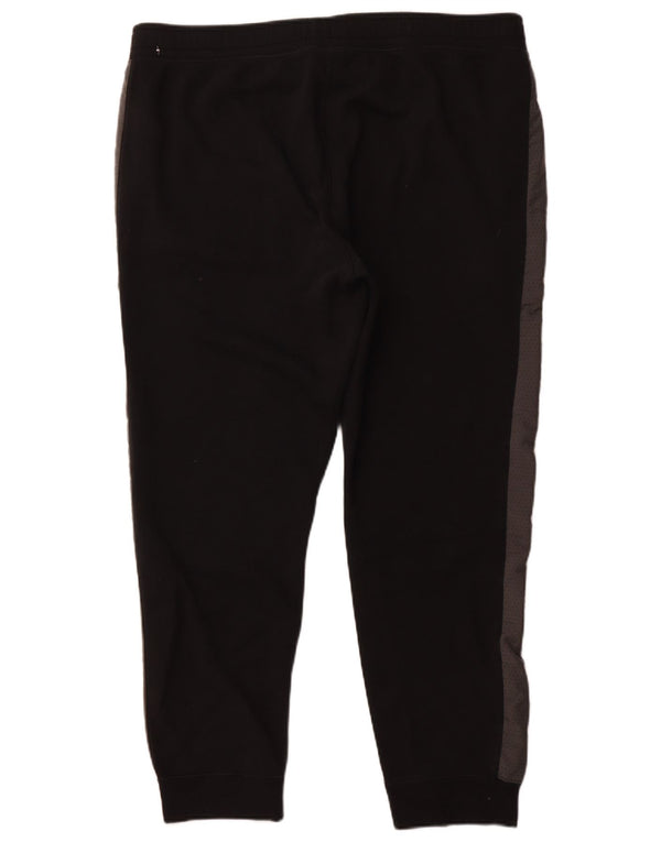 NIKE Mens Tracksuit Trousers Joggers 2XL Black Colourblock Cotton