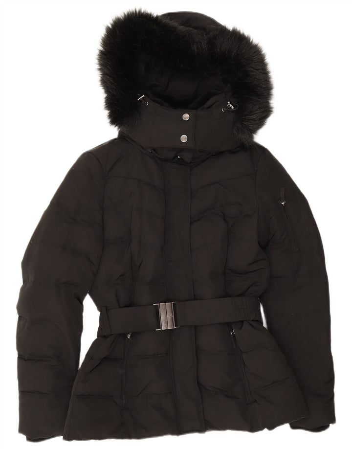 Esprit Womens Hooded Oversized Padded Jacket UK 10 Small Black Polyester