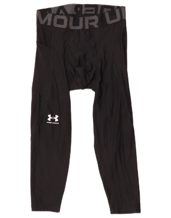 Under Armour Mens Heat Gear Graphic Capri Leggings Medium  Black