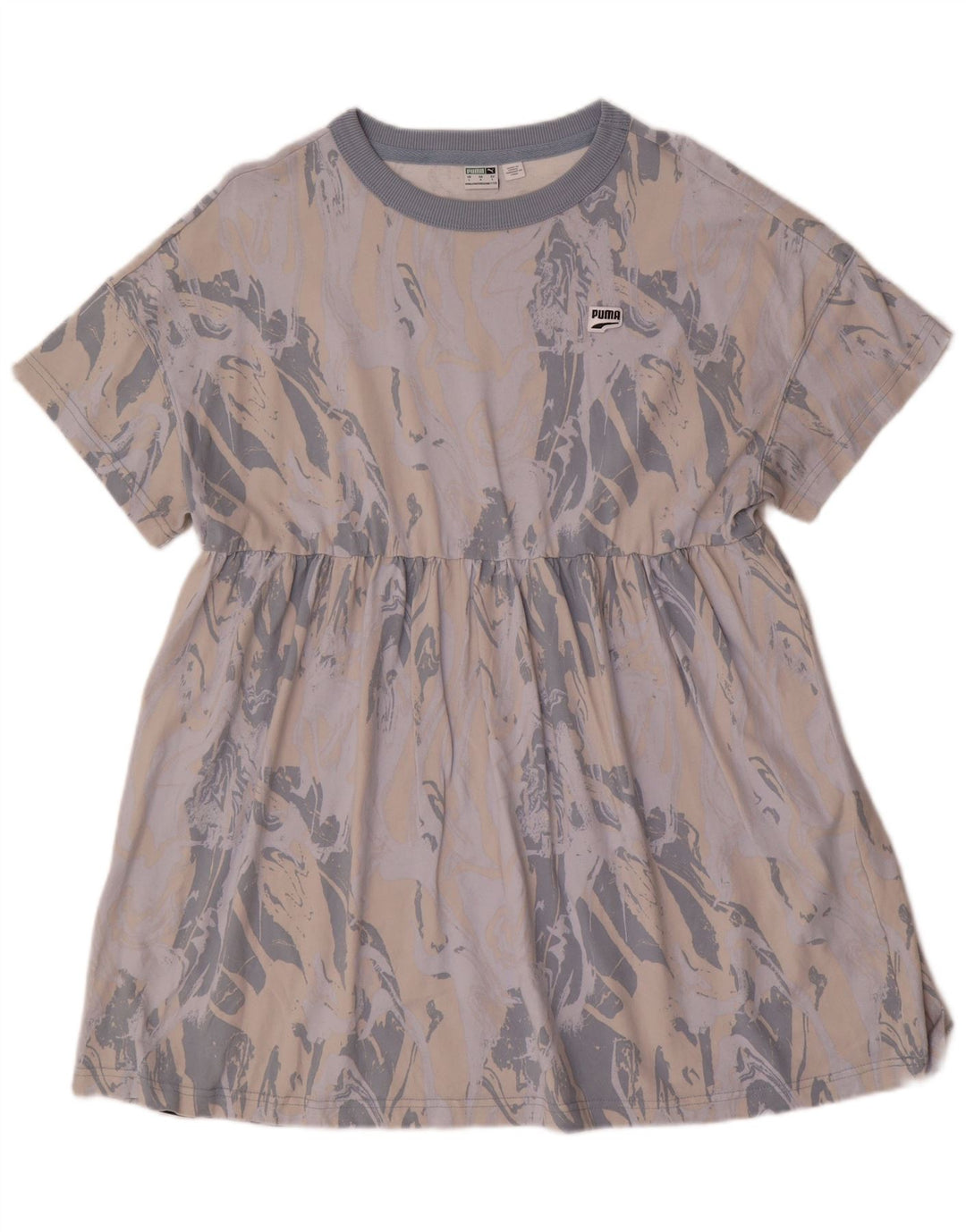PUMA Womens Abstract Pattern A-Line Dress UK 16 Large Grey Colourblock