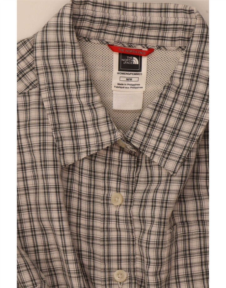 The North Face Womens Shirt UK 14 Medium Grey Check Polyester