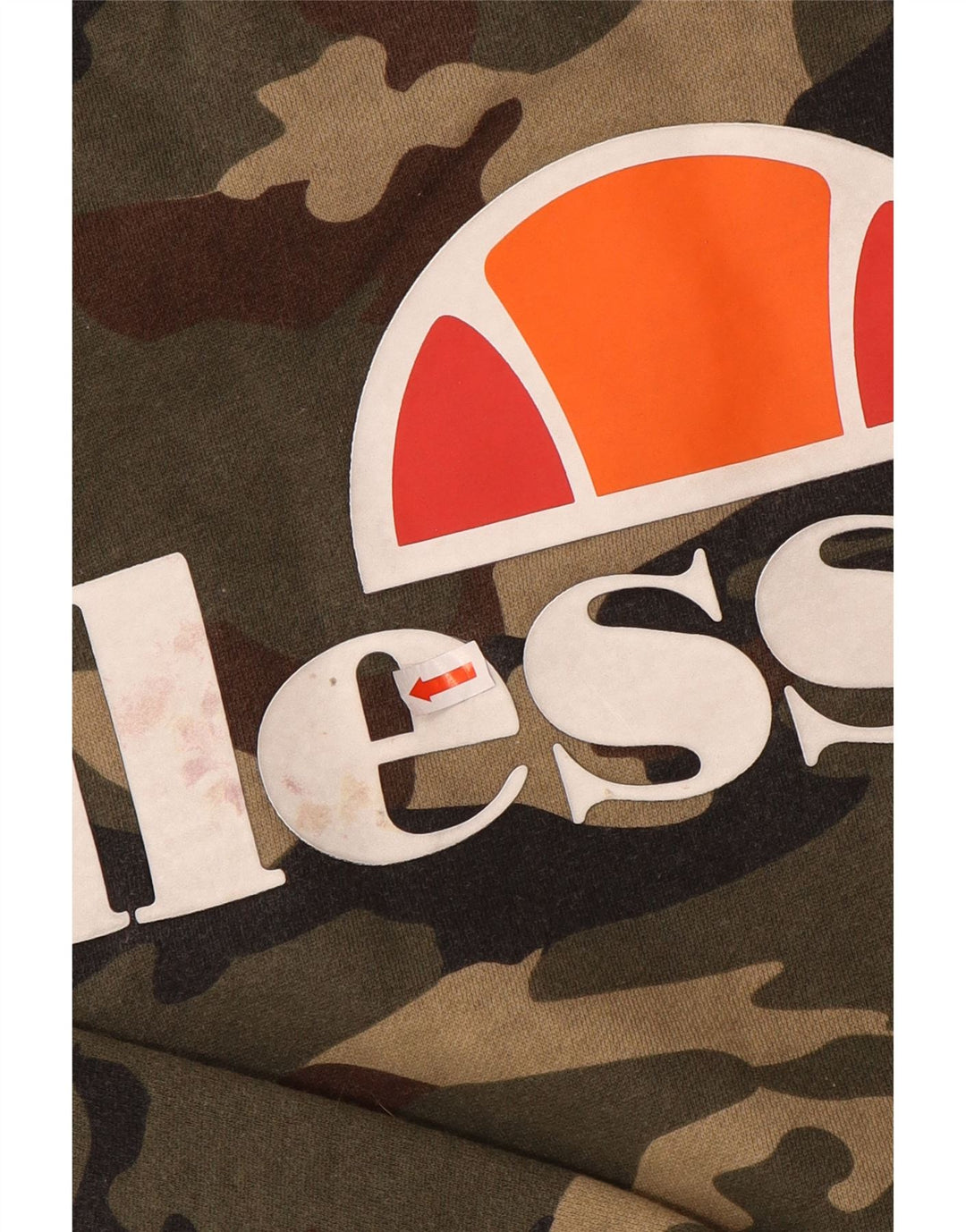 Ellesse Mens Graphic Sweatshirt Jumper Large Khaki Camouflage Cotton