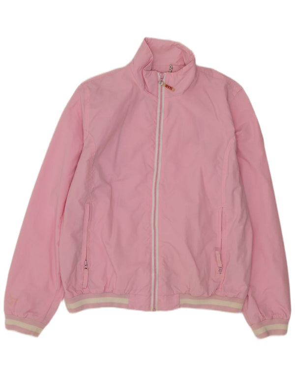 SLAM Womens Tracksuit Top Jacket UK 14 Medium Pink Nylon