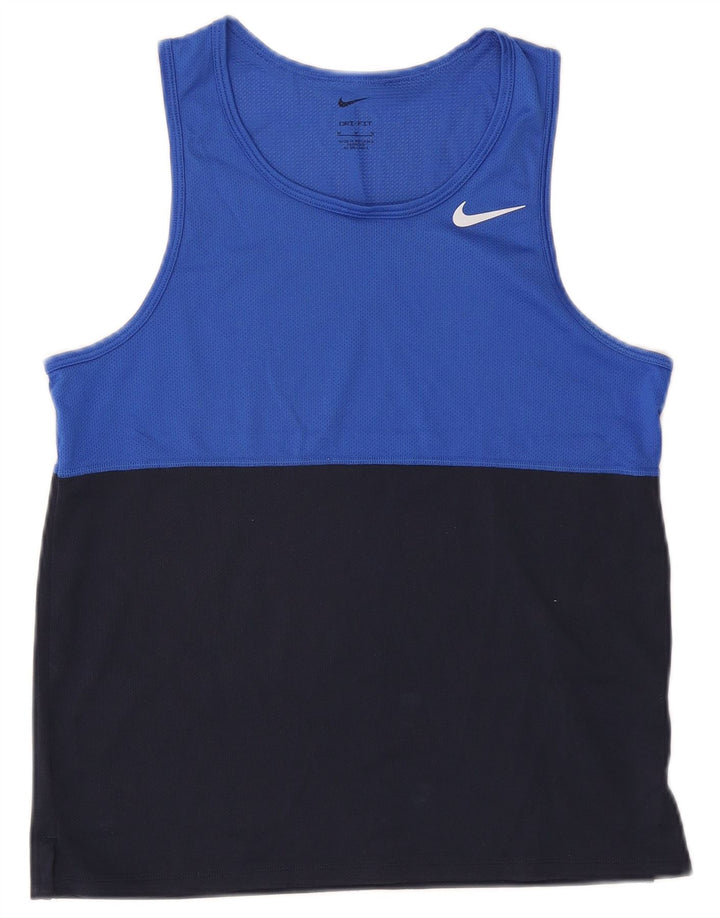 NIKE Mens Dri Fit Vest Top Medium Multicoloured Colourblock Polyester