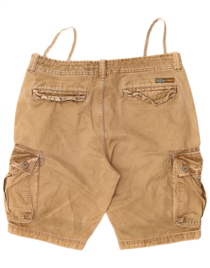 SUPERDRY Mens Cargo Shorts W36 Large Beige Cotton