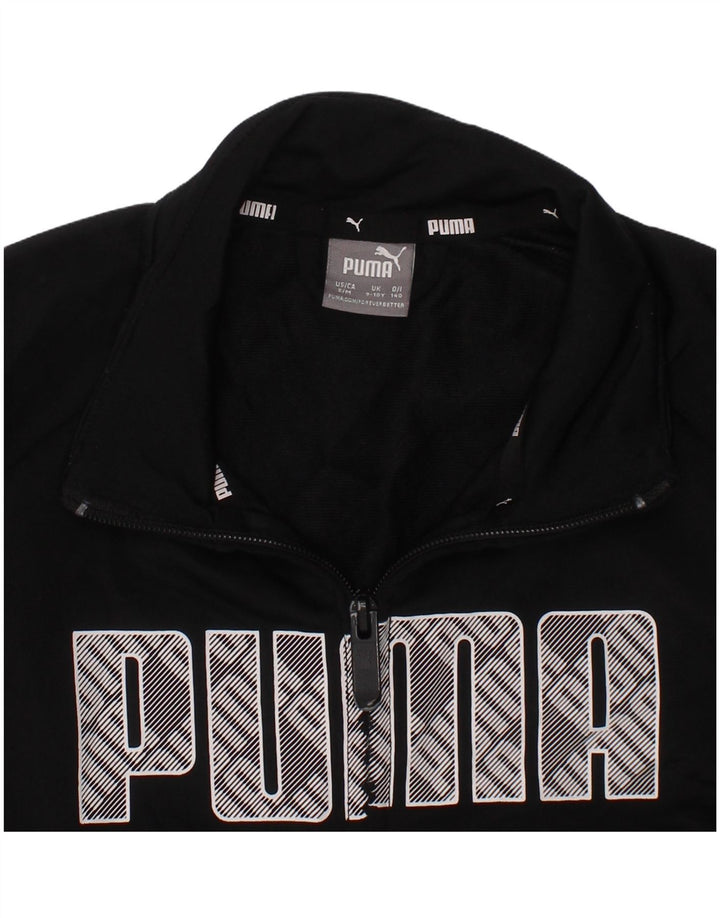 Puma Boys Graphic Tracksuit Top 9-10 Years Black Polyester