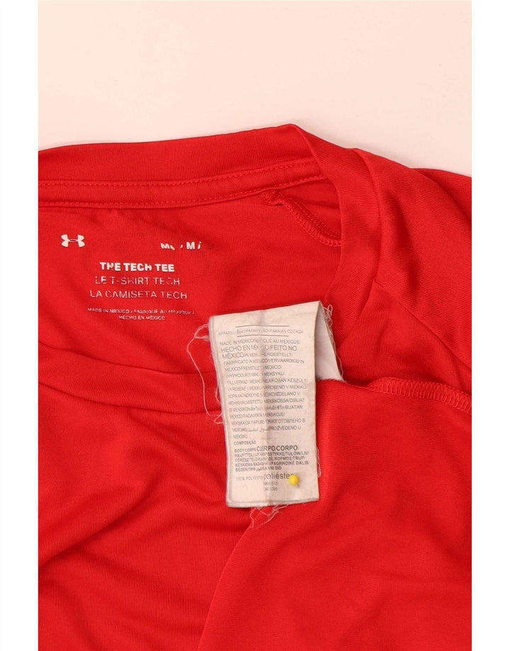 Under Armour Mens T-Shirt Top Medium Red Polyester