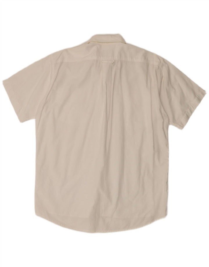 Lacoste Mens Short Sleeve Shirt Size 40 Medium White Cotton