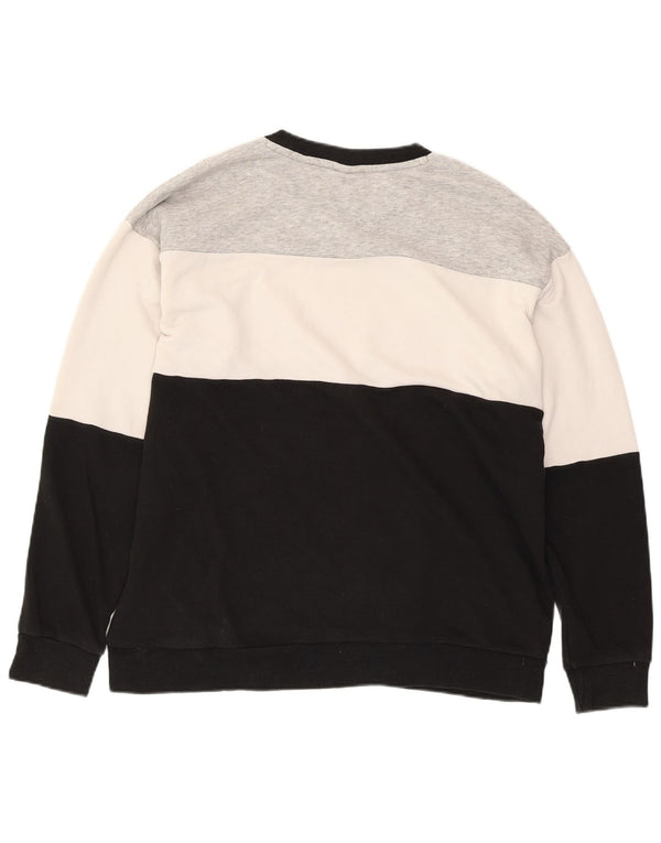 PUMA Womens Graphic Sweatshirt Jumper UK 14 Large  Black Colourblock