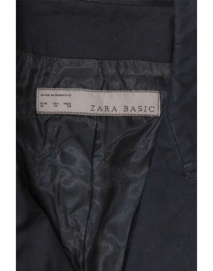 Zara Womens 1 Button Blazer Jacket UK 12 Medium Navy Blue
