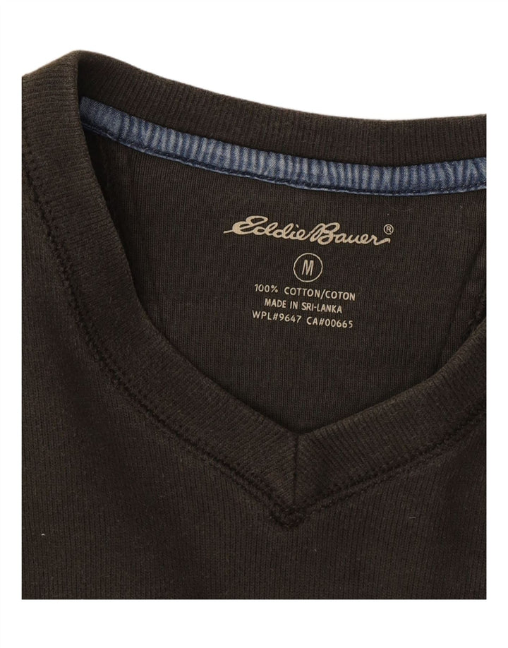 EDDIE BAUER Mens Top Long Sleeve Medium Khaki Cotton Vintage Eddie Bauer and Second-Hand Eddie Bauer from Messina Hembry 