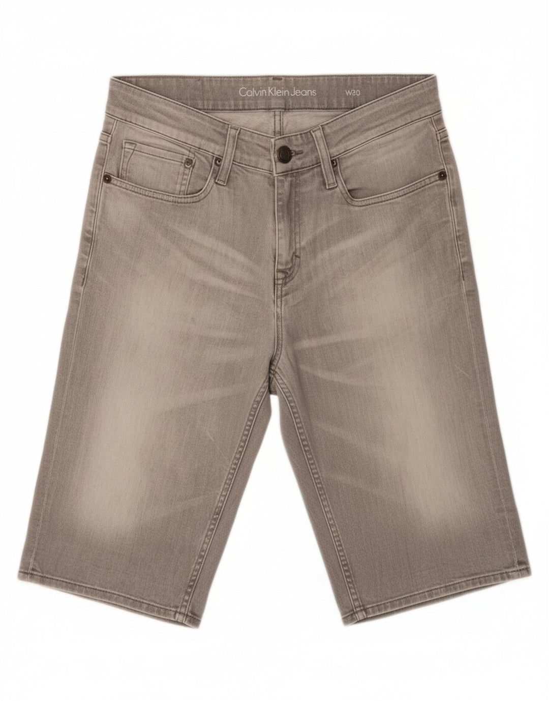 CALVIN KLEIN Womens Denim Shorts W30 Medium Grey Cotton