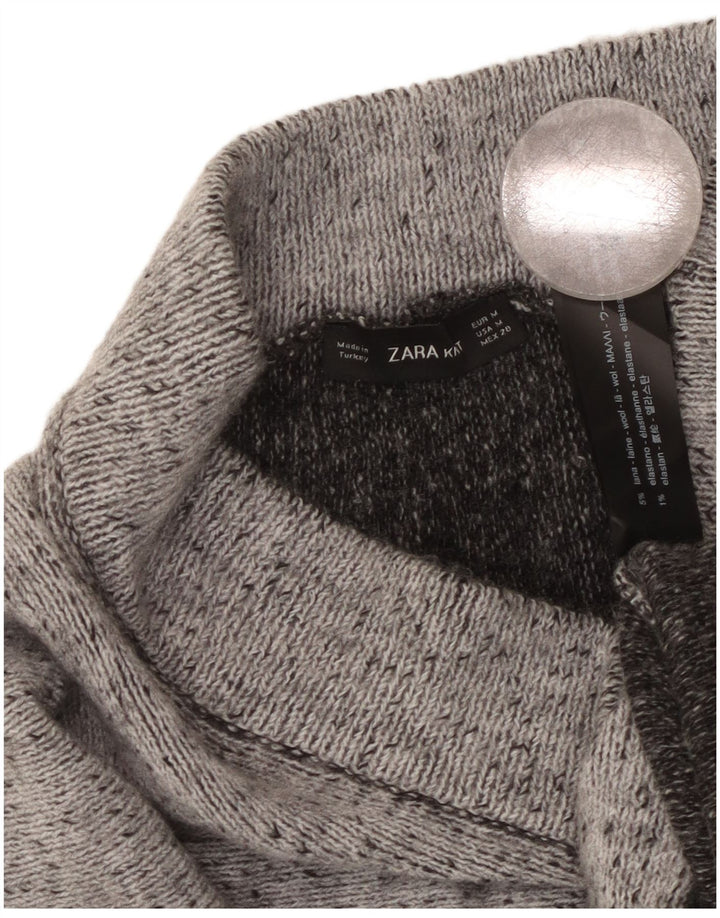 Zara Womens Knit A-Line Skirt Medium W28 Grey Flecked Wool