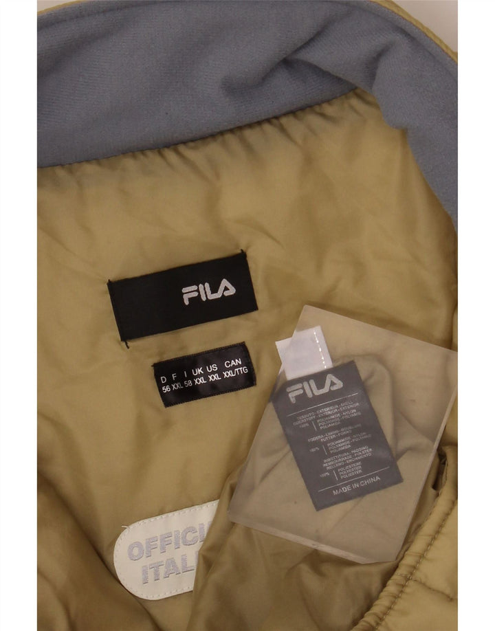 FILA Mens Padded Jacket UK 44 2XL Beige Polyamide