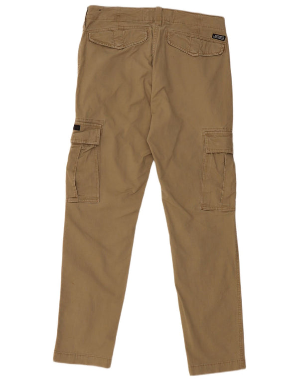 SUPERDRY Mens Slim Cargo Trousers W32 L32 Beige Cotton