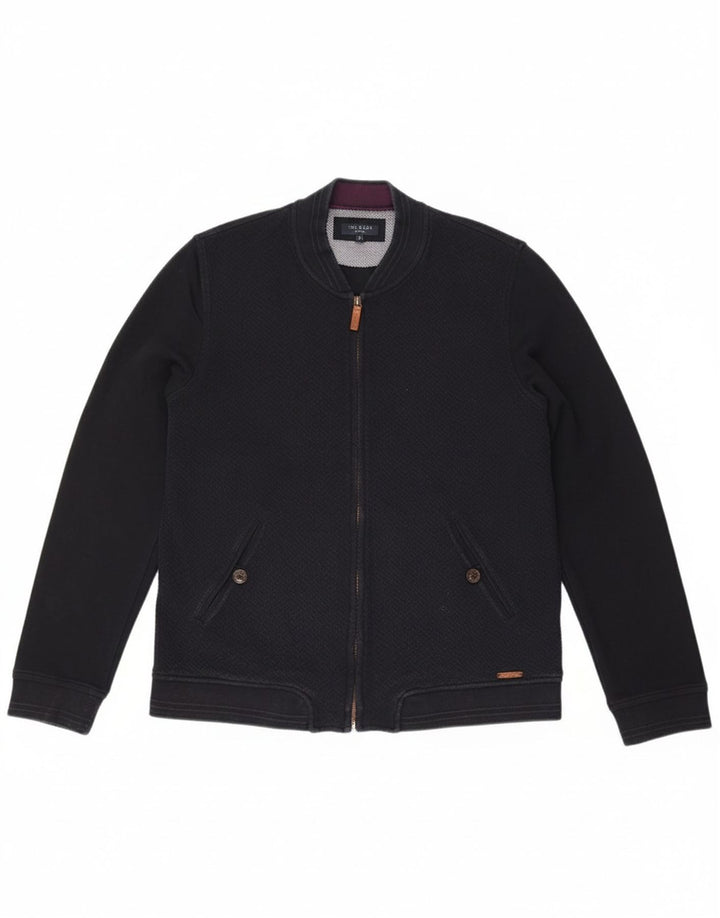 TED BAKER Womens Tracksuit Top Jacket Size 4 Large Navy Blue Cotton