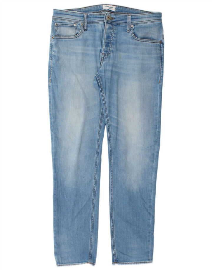Jack & Jones Mens Slim Jeans W34 L30 Blue Cotton