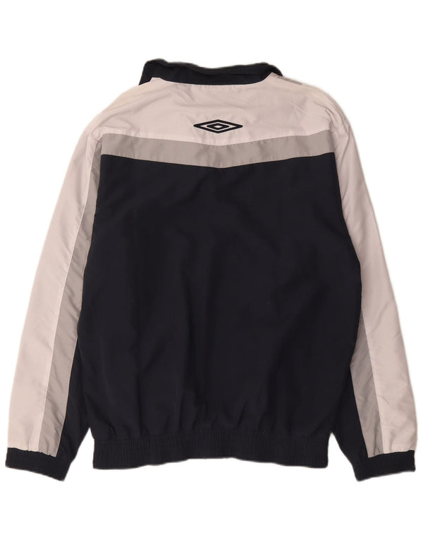 Umbro Mens Tracksuit Top Jacket Large Navy Blue Colourblock Polyester
