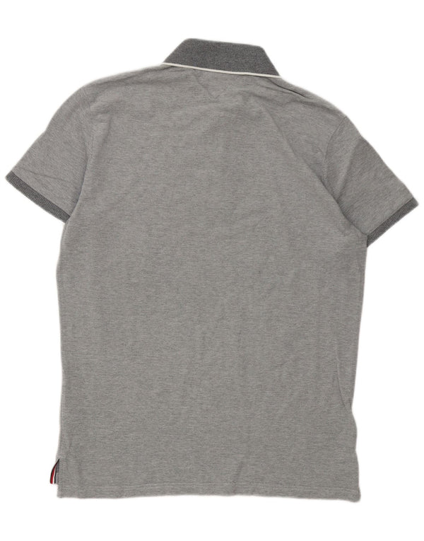 Tommy Hilfiger Mens Regular Fit Polo Shirt Large Grey Cotton
